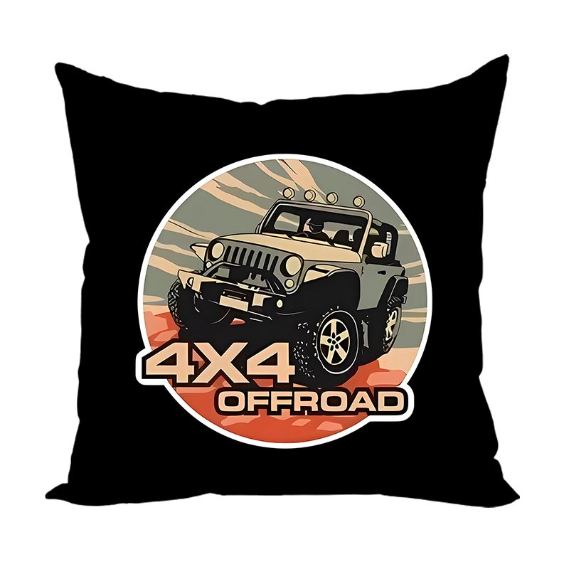

Подушка декоративная 40х40/ 4х4 OFFROAD, Машины/ велюр, Черный;коричневый