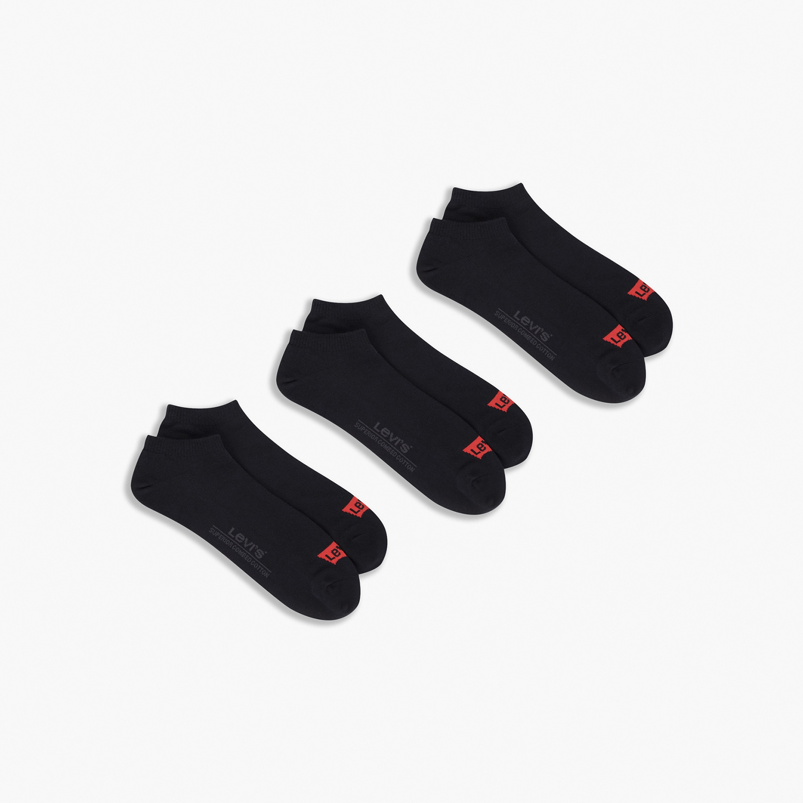 

Носки унисекс Levi's 168Sf Low Cut 3P Socks черные 39-43 RU, 168Sf Low Cut 3P Socks