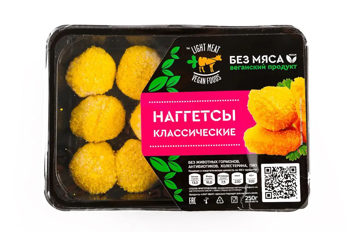 

Наггетсы Light meat vegan foods классические, без мяса, 250 г