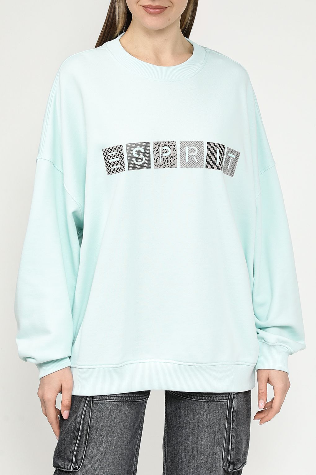 

Свитшот женский Esprit Casual 024EE1J302 голубой L, 024EE1J302