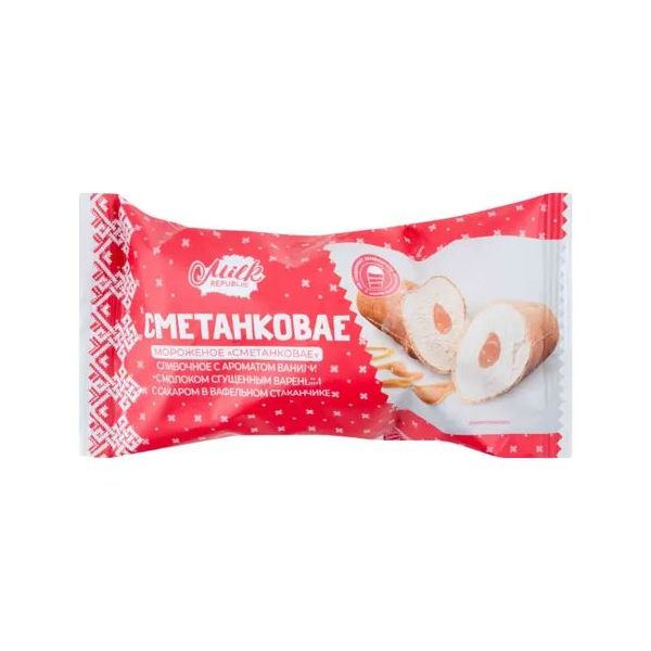 Мороженое сливочное Milk Republic Сметанковое ванильное со сгущенным молоком 70 г 90₽