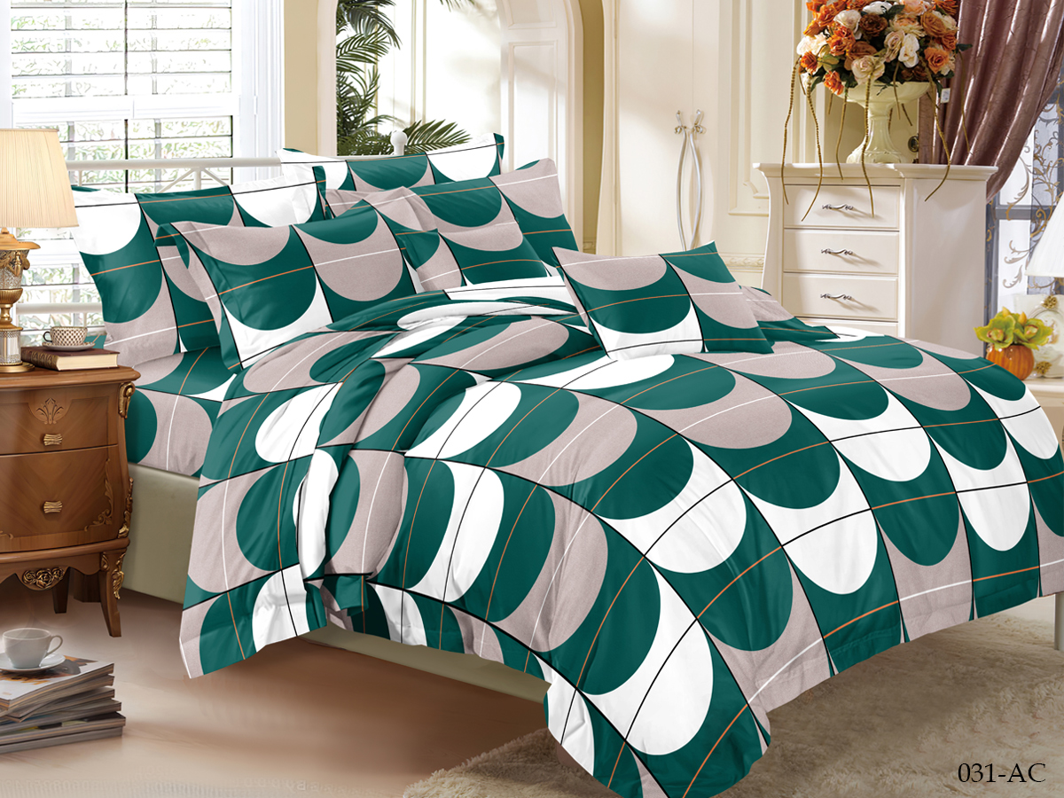 

Постельное белье Cleo Hellen цвет: зеленый, серый (2 спал.)