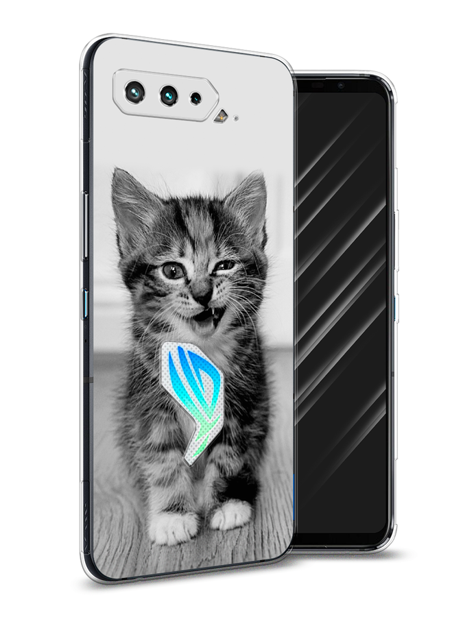 

Чехол Awog на Asus ROG Phone 5S "Подмигивающий котенок", Черный;серый, 44550-1