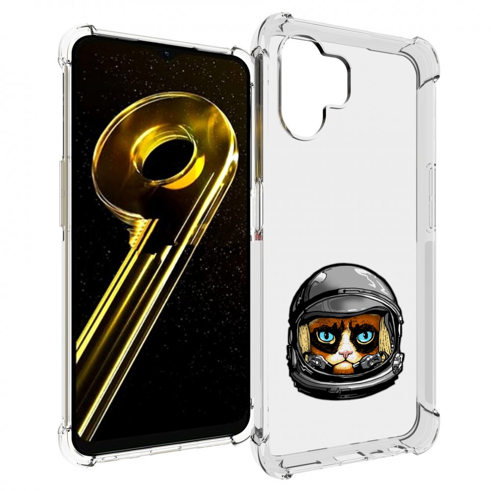 

Чехол бампер MyPads кот космонавт для Realme 10 5G противоударный, Прозрачный, Tocco