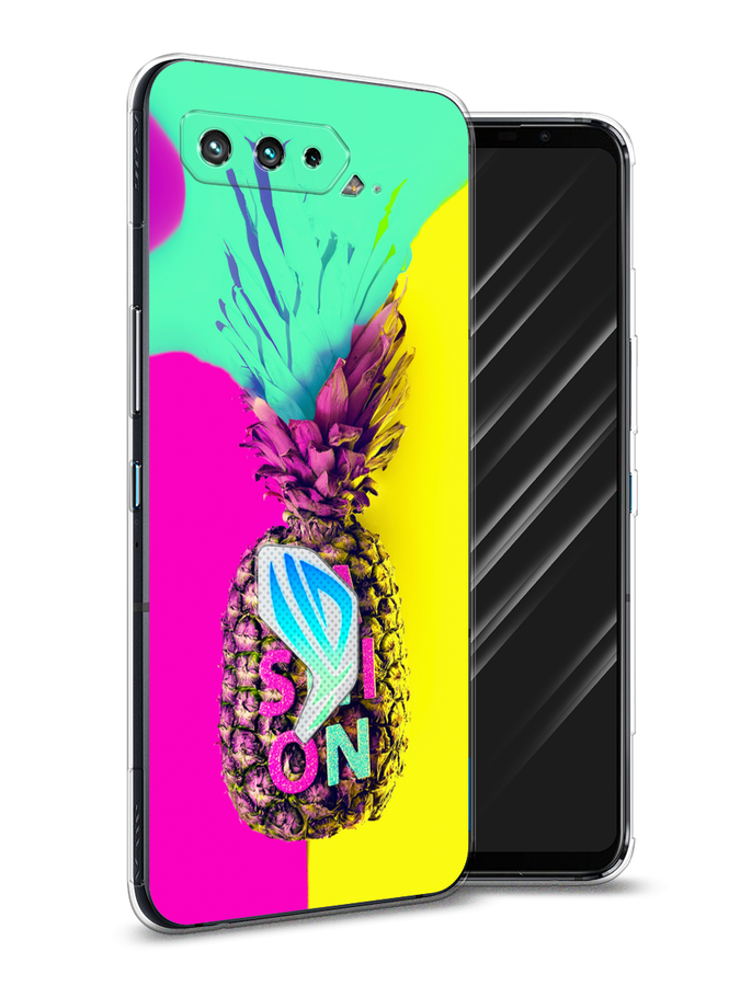 

Чехол Awog на Asus ROG Phone 5S "Кислотный ананас", Желтый;розовый;голубой, 44550-10