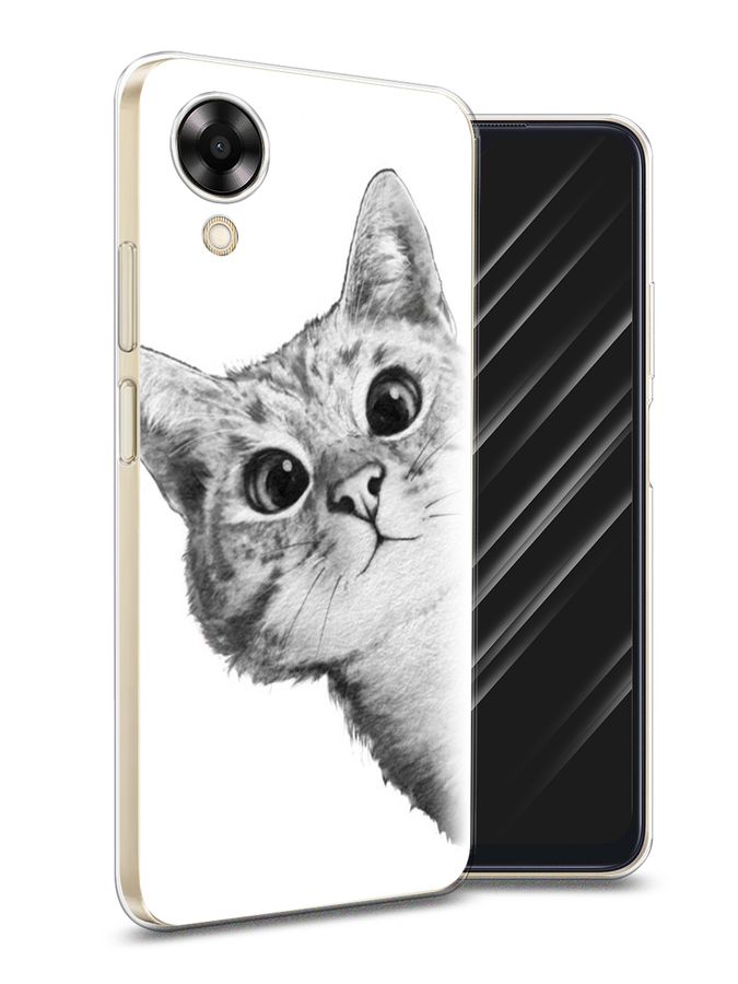 

Чехол Awog на Oppo A17K "Кот рисунок черно-белый", Черный, 2512850-1