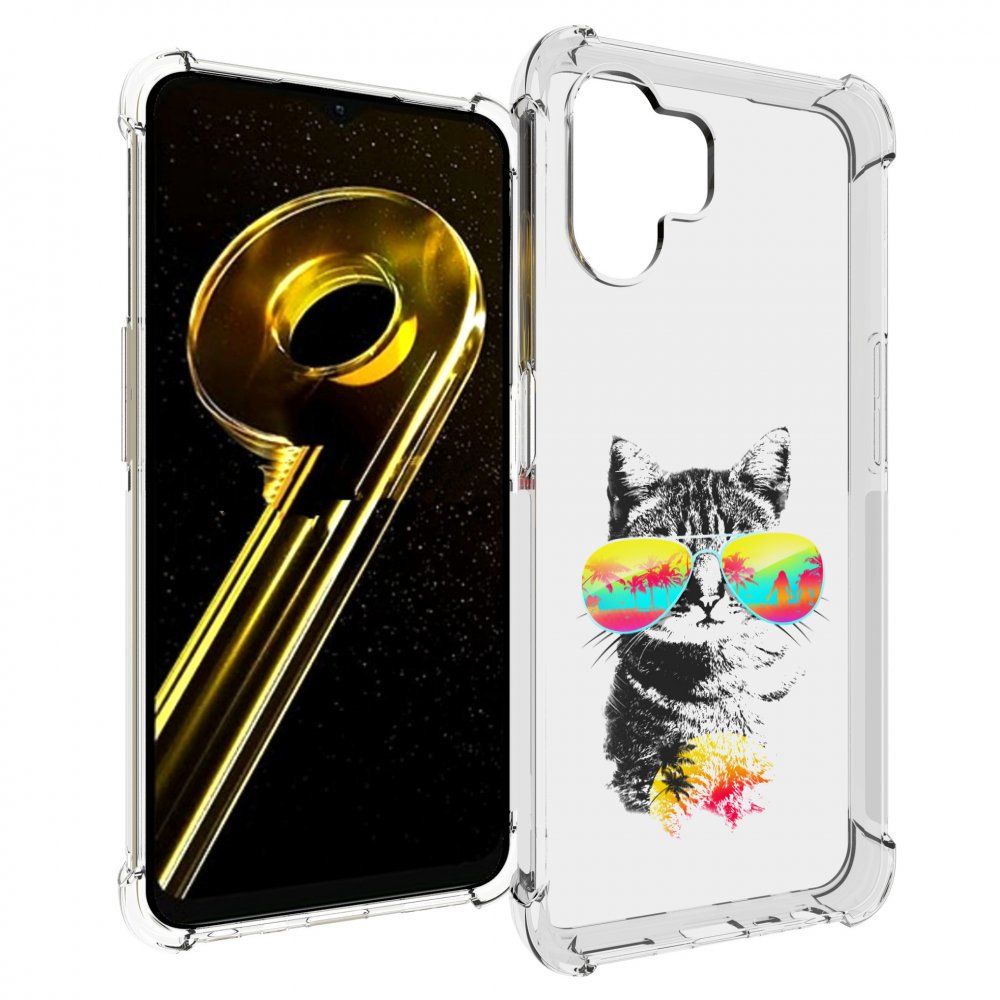 

Чехол бампер MyPads крутой кот для Realme 10 5G противоударный, Прозрачный, Tocco