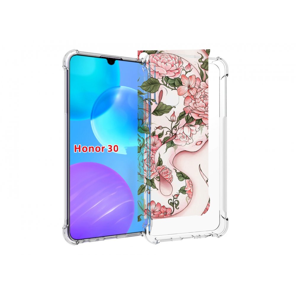 

Чехол MyPads змея-в-розовых-цветах женский для Huawei Honor 30 Lite, Tocco