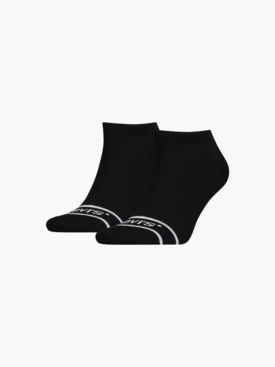 

Носки унисекс Levi's Low Cut Sport 2P Socks черные 39-43 RU, Low Cut Sport 2P Socks