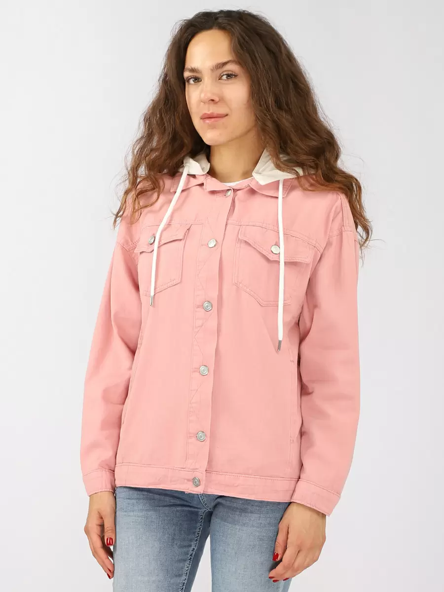 фото Джинсовая куртка женская joggy 9001 women jacket salmon розовая xs