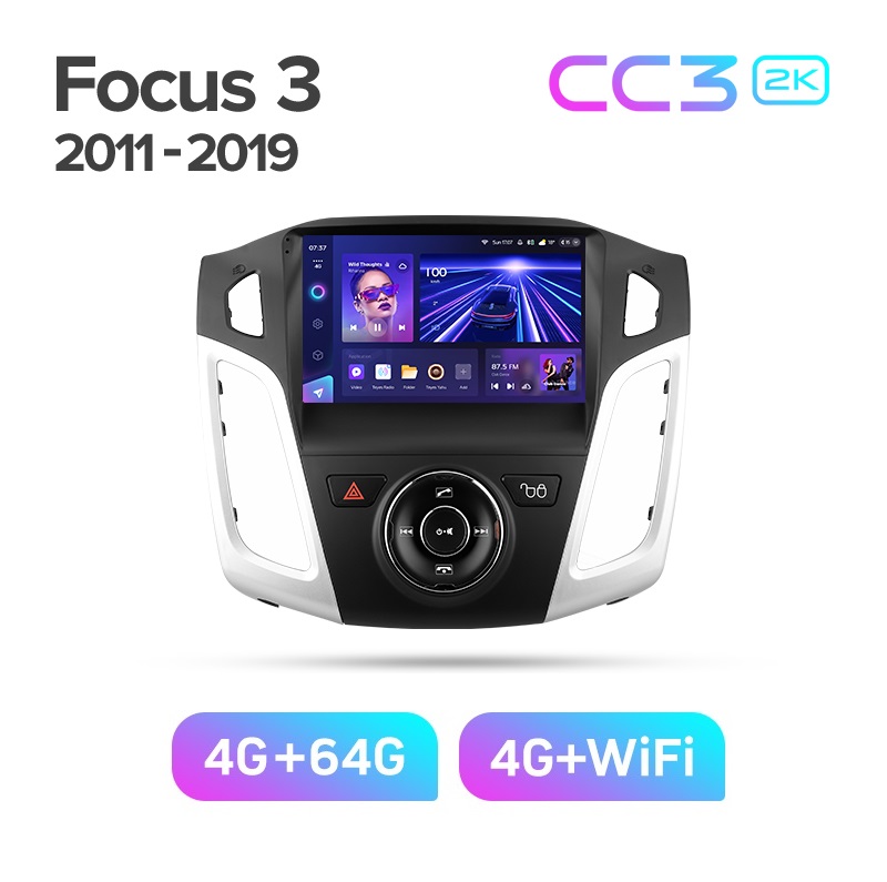 Магнитола TEYES FORD FOCUS 3 2011-2019 грамка с джостиком и кнопками CC3 2K 464ГБ 3789000₽