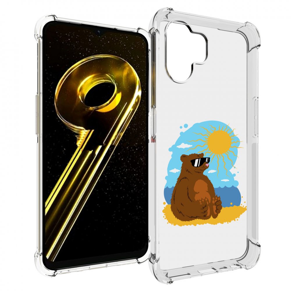 

Чехол бампер MyPads медведь на чиле для Realme 10 5G противоударный, Прозрачный, Tocco