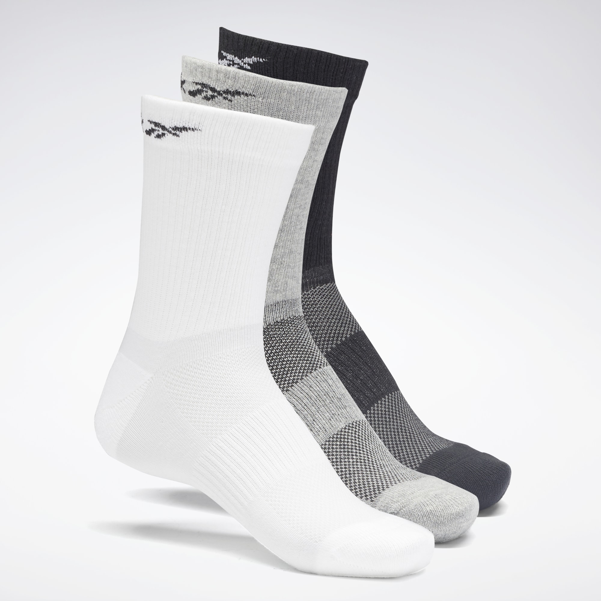 фото Носки унисекс reebok te mid crew socks 3p разноцветные 40-42 ru