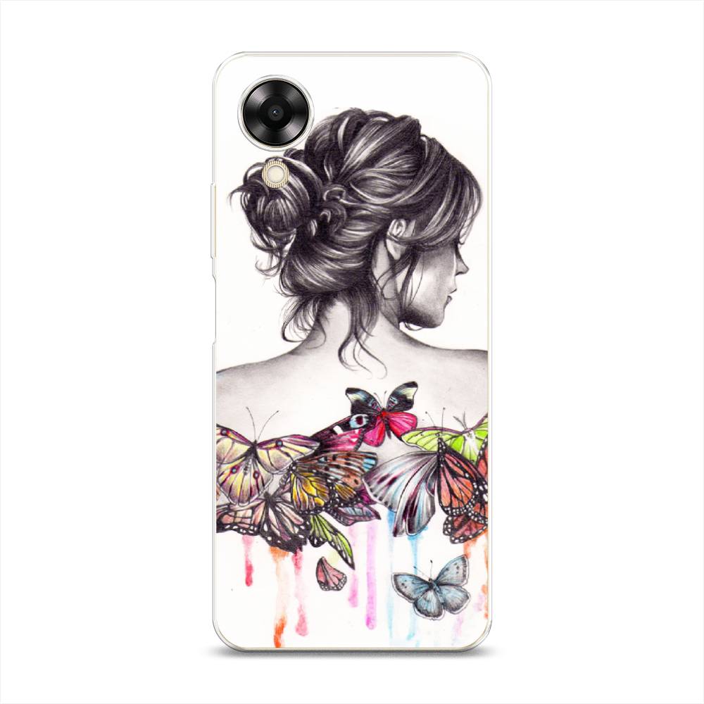 

Чехол Awog на Oppo A17K "Девушка с бабочками", Коричневый, 2512850-10