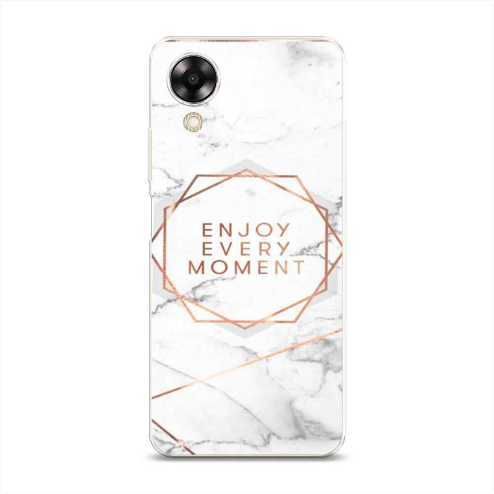 

Чехол Awog на Oppo A17K "Enjoy every moment мрамор", Белый;розовый;серый, 2512850-7