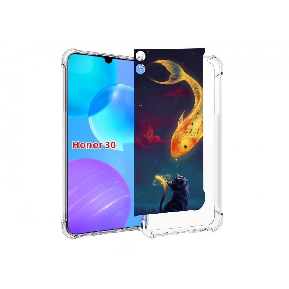 

Чехол MyPads золотая-рыбка-часовая для Huawei Honor 30 Lite, Tocco