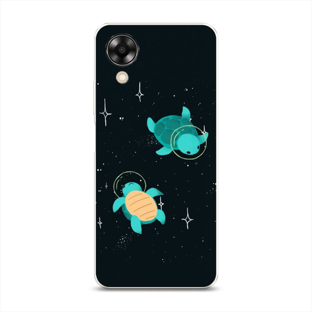 

Чехол Awog на Oppo A17K "Черепашки космонавты", Черный;синий, 2512850-4