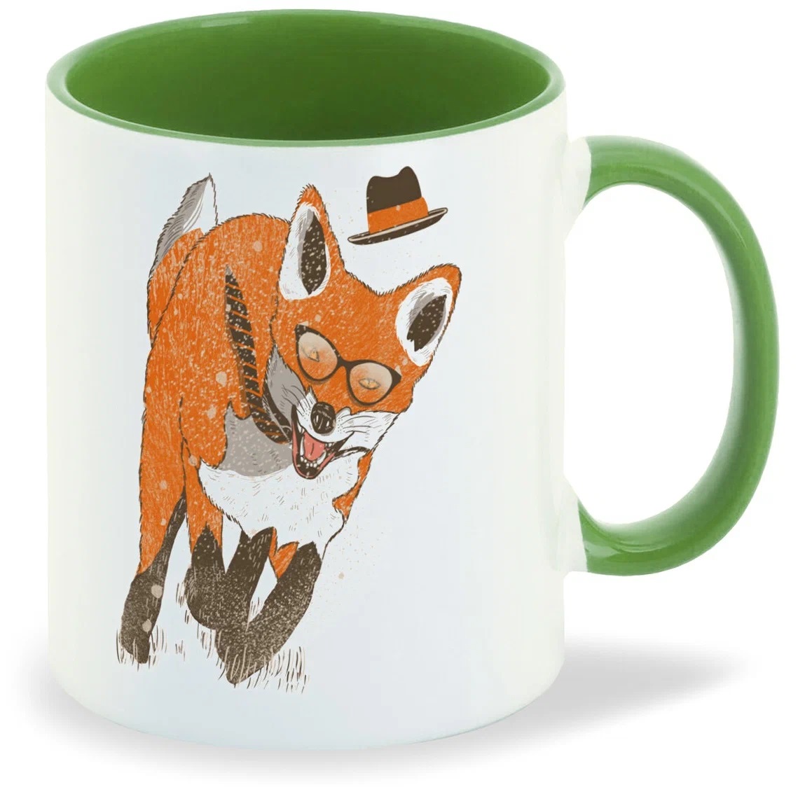 

Кружка CoolPodarok Бегущий лис в шляпе