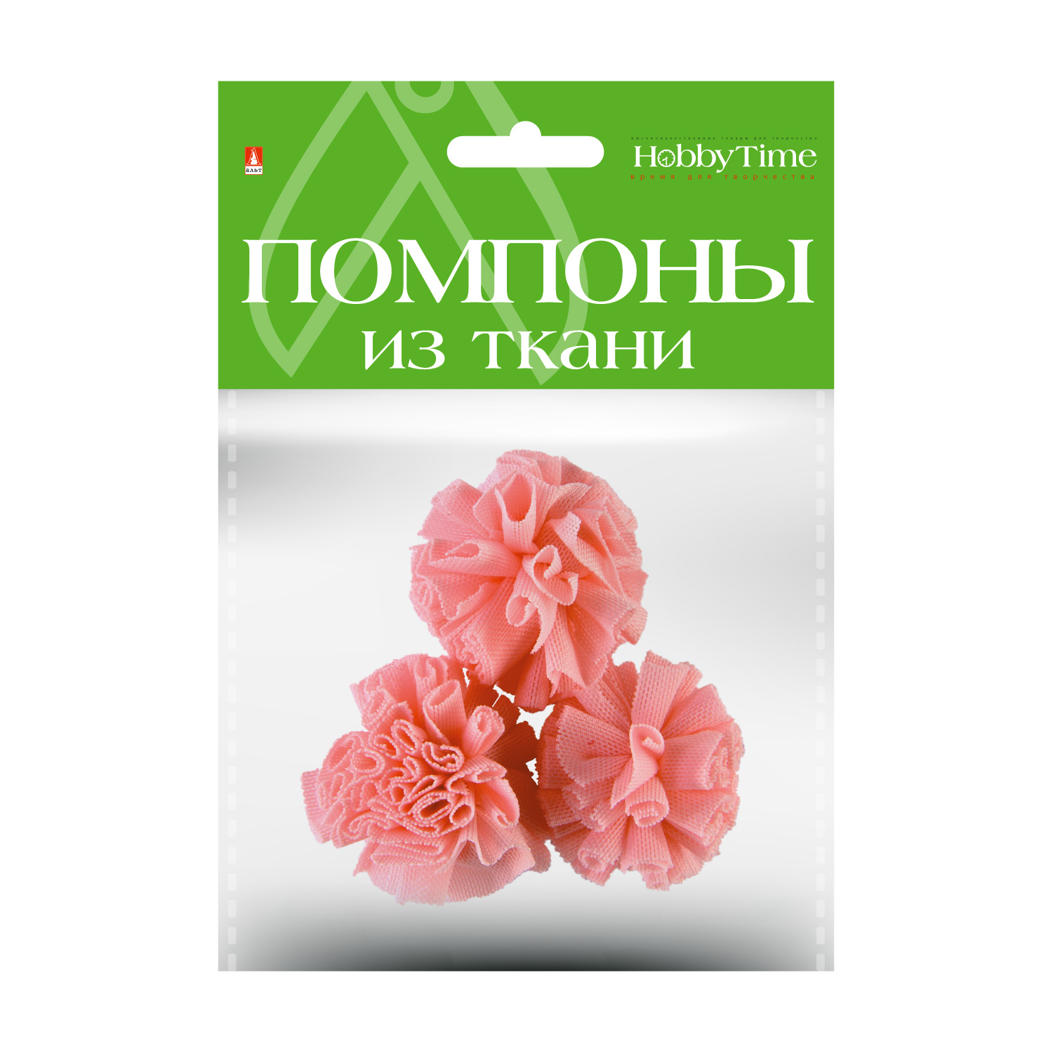 

Помпоны из ткани. 40 ММ, 3 ШТ, розовый, Разноцветный