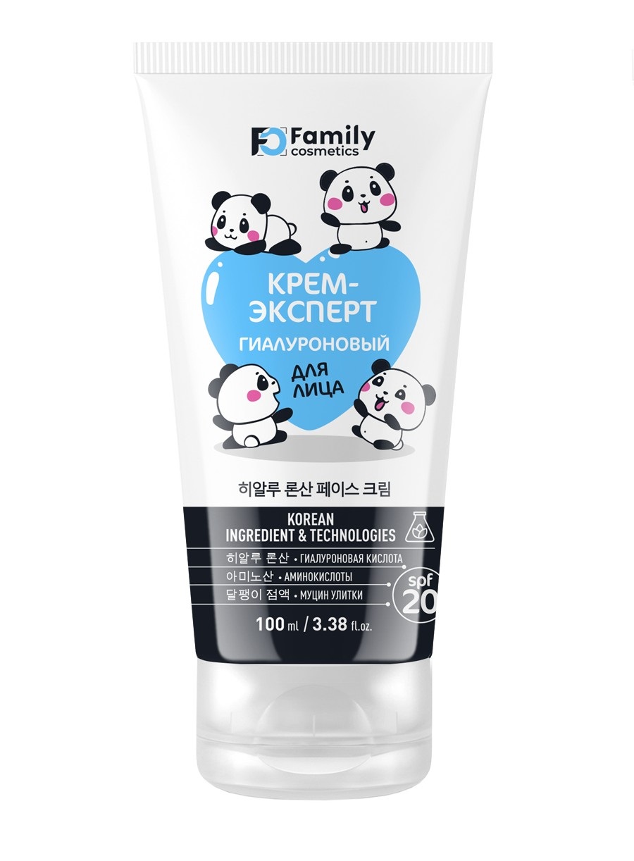 фото Крем-эксперт family cosmetics панда гиалуроновый для лица, 100мл х 3 шт.