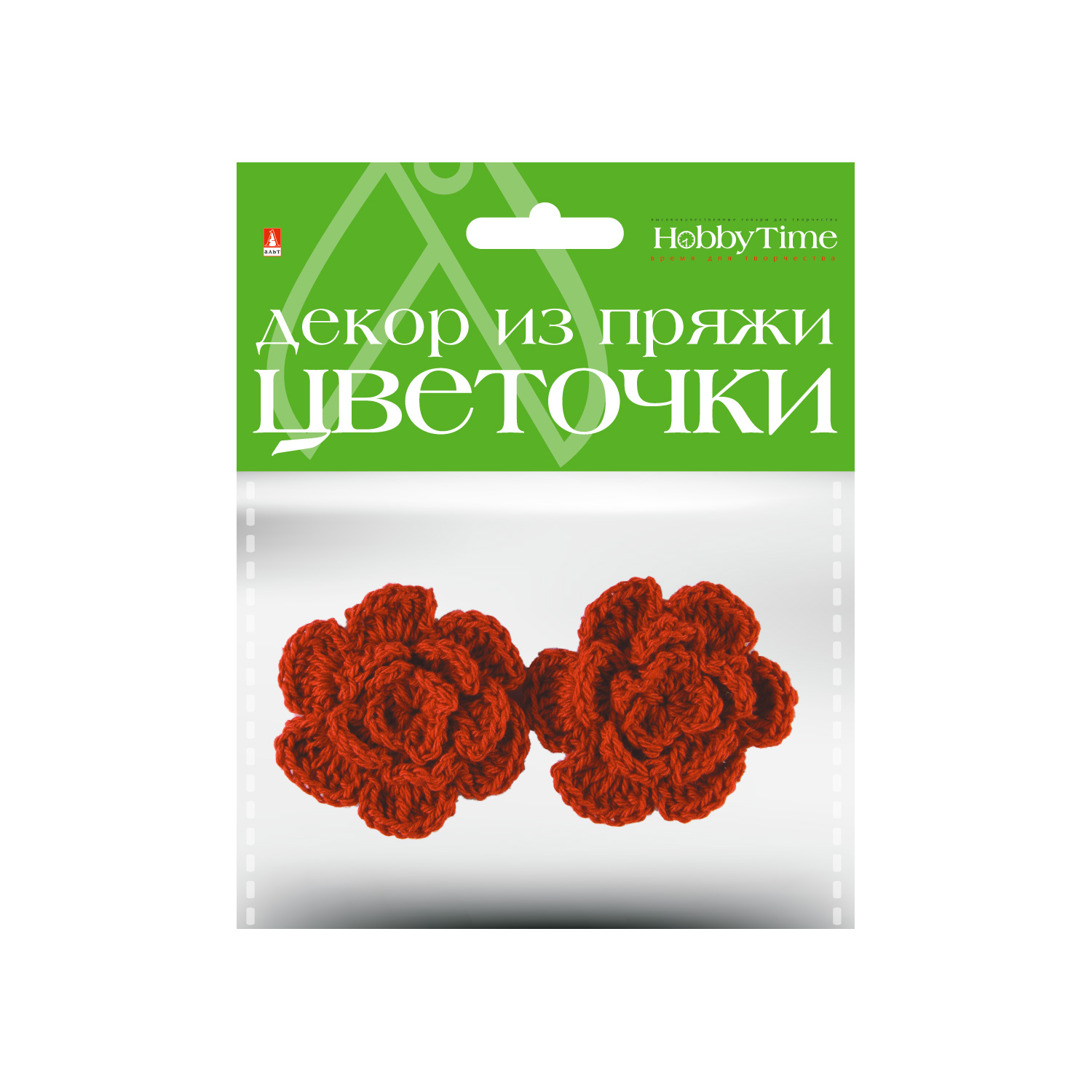 фото Декор из пряжи. цветочки. 3 цвета. набор №3, арт. 2-257/03 hobbytime