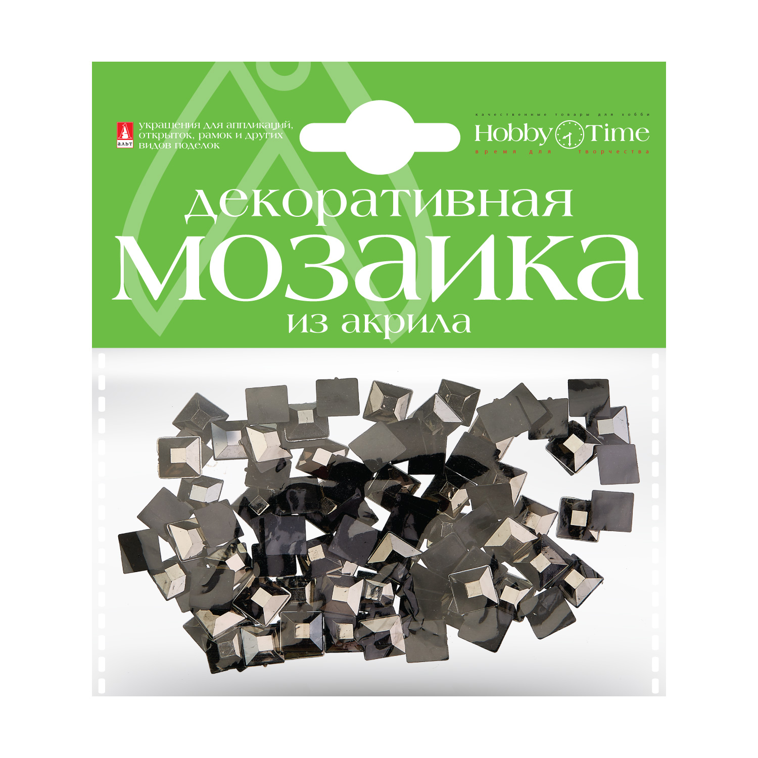 фото Мозаика декоративная из акрила 8х8 мм,100 шт., черный, арт. 2-334/02 hobbytime