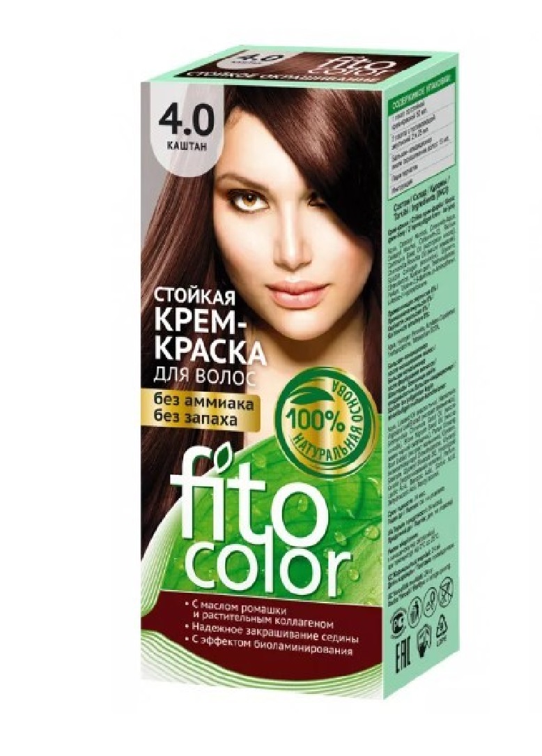 

Стойкая крем-краска для волос Fitocolor тон Каштан, 115мл х 3 шт., Коричневый