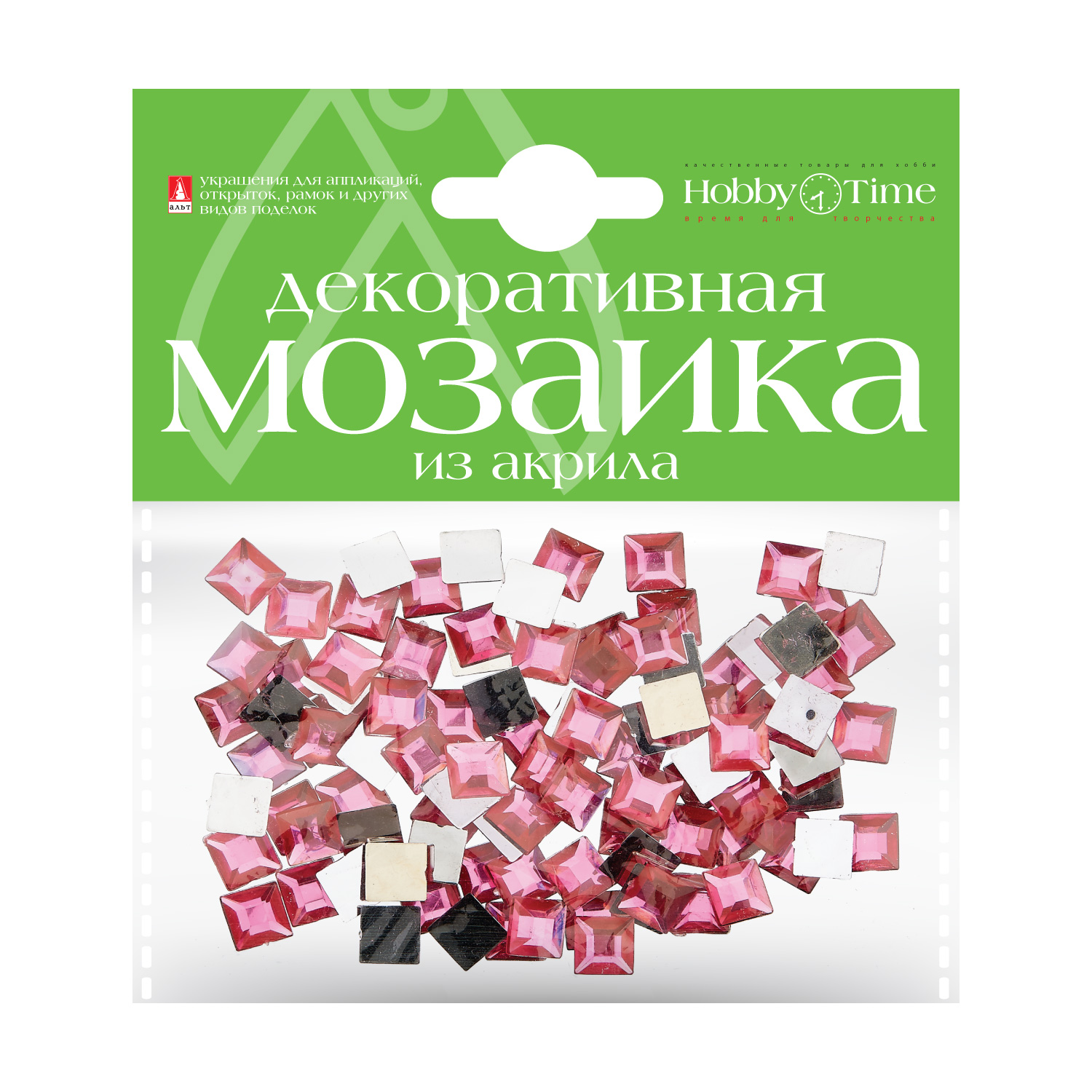 фото Мозаика декоративная из акрила 8х8 мм,100 шт., розовый hobbytime