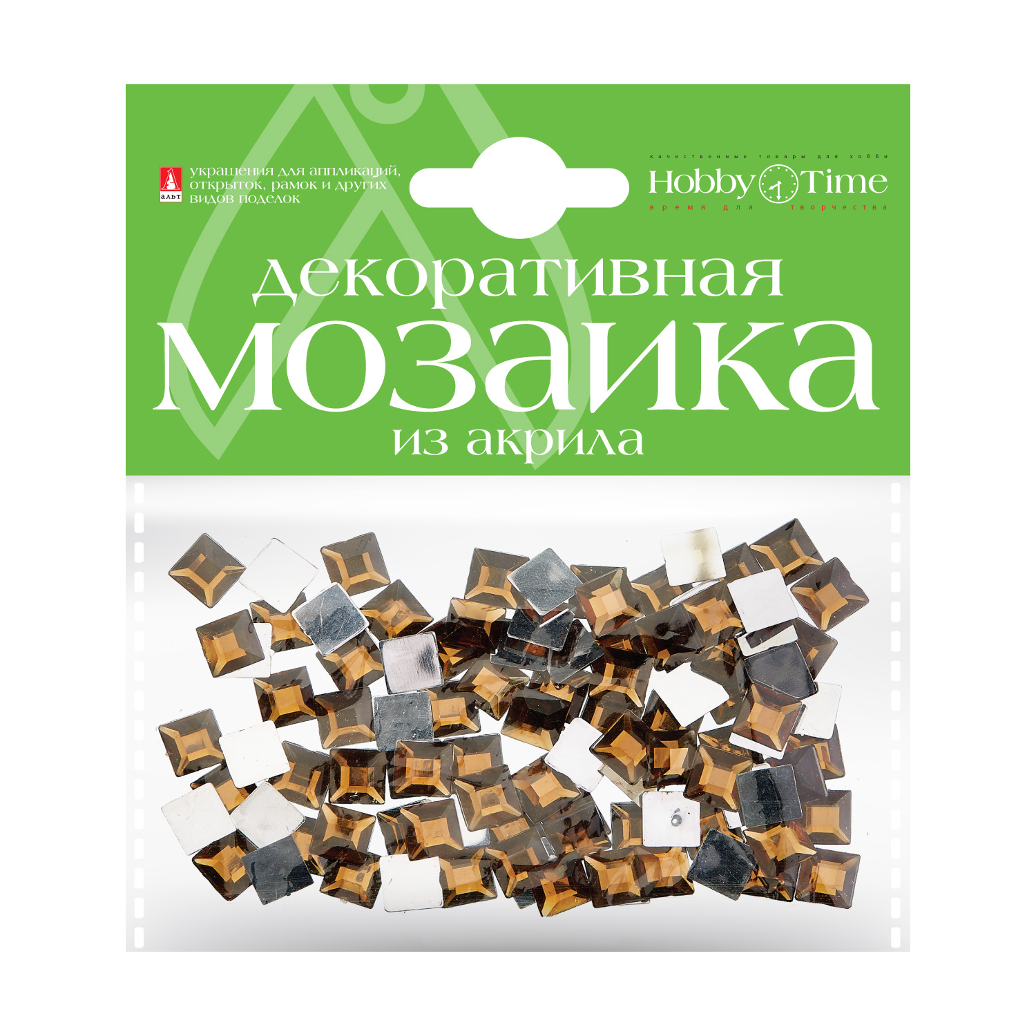 фото Мозаика декоративная из акрила 8х8 мм,100 шт., коричневый hobbytime
