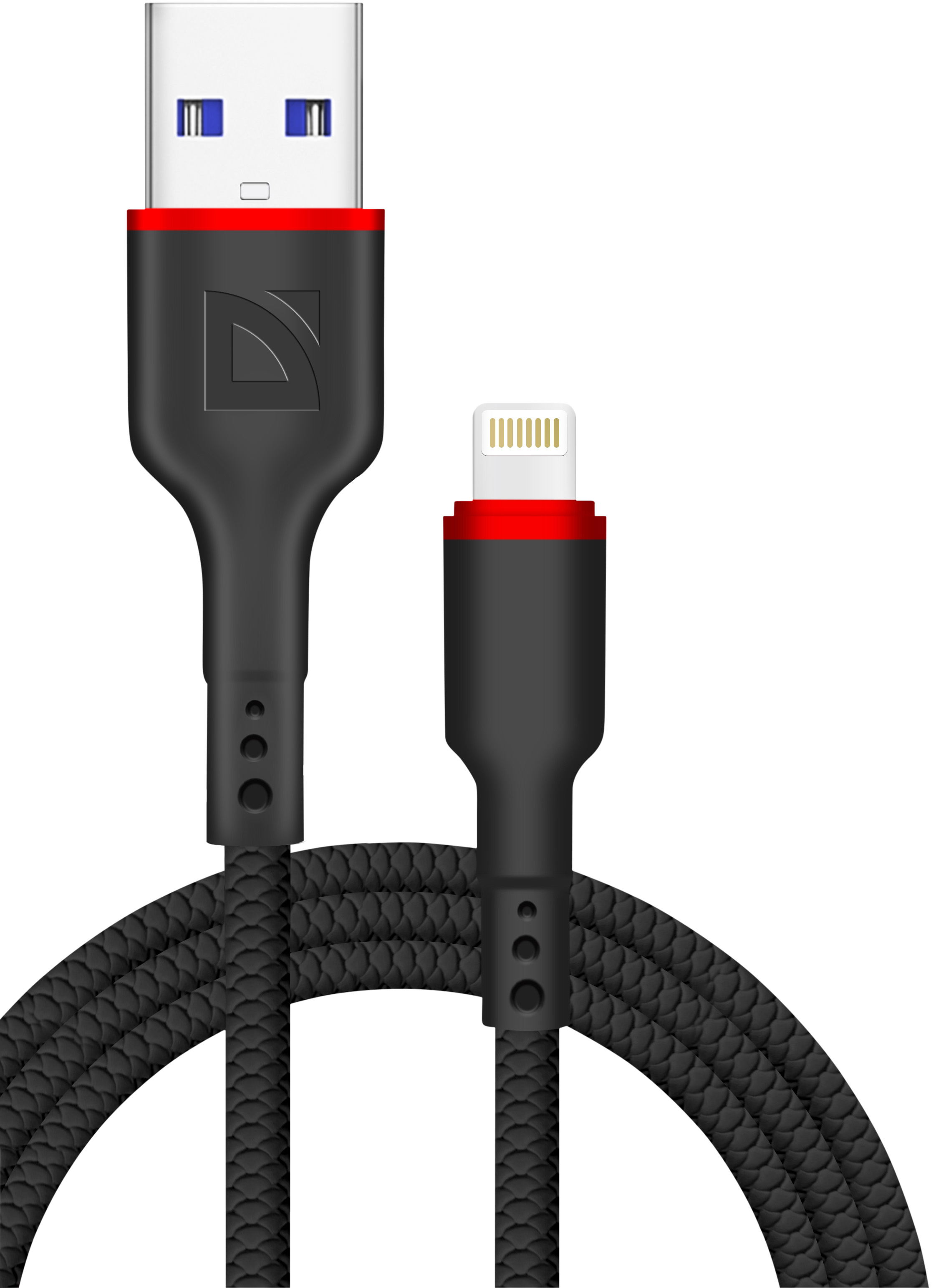 Кабель lightning - usb Defender F156 Lightning 1 м черный