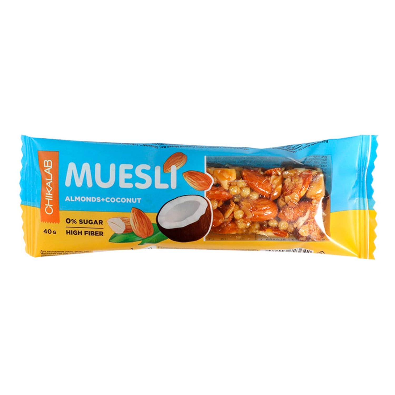 фото Батончик мюсли chikalab muesli миндальный с кокосом, 3 шт по 40 г