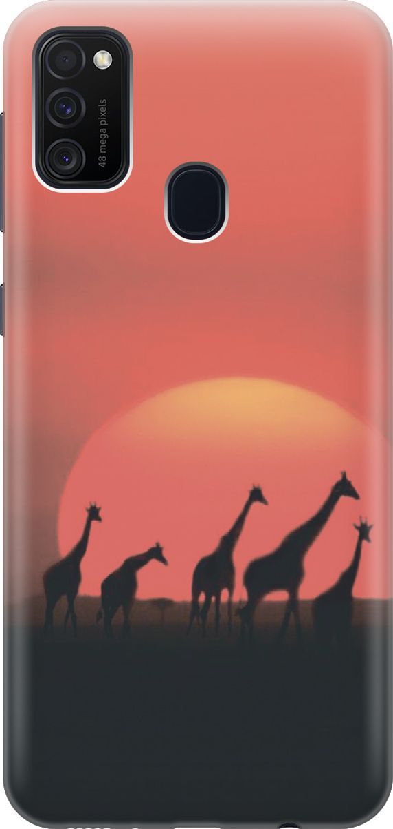 

Силиконовый чехол на Samsung Galaxy M21/M30s с принтом "Жирафы", Красный, 7350
