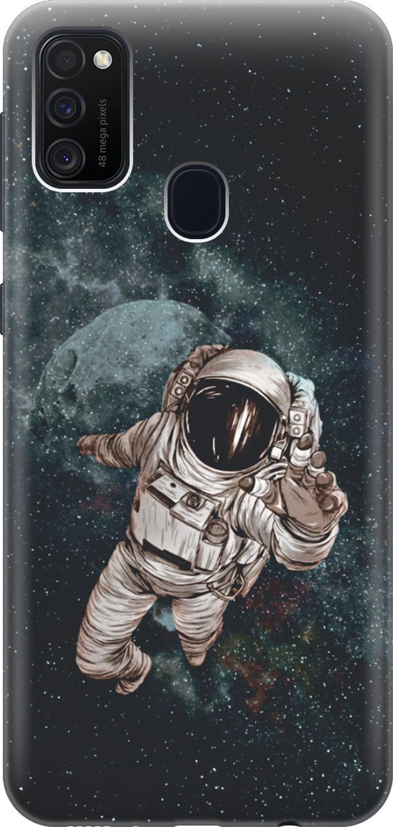 

Силиконовый чехол на Samsung Galaxy M21/M30s с принтом "Космонавт", Белый;черный, 7351