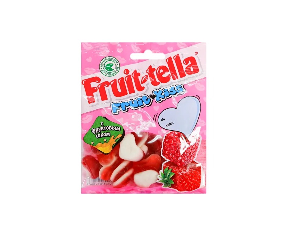 Мармелад Fruittella Fruit Kiss клубника-малина 70 г