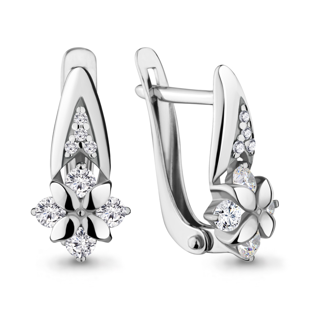 

Серьги из серебра с фианитом Aquamarine 46632А_925_р, 46632А_925_р