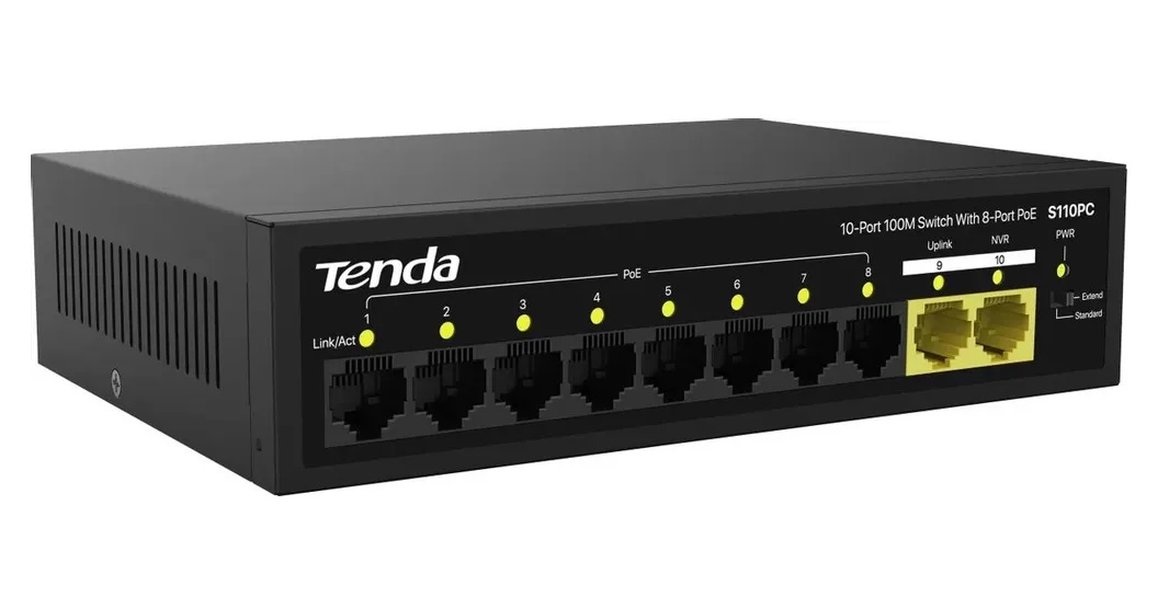 

Коммутатор Tenda S110PC S110PC черный, S110PC