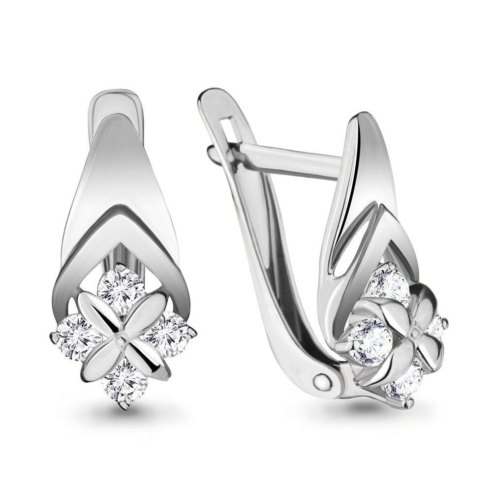 

Серьги из серебра с фианитом Aquamarine 46633А_925_р, 46633А_925_р