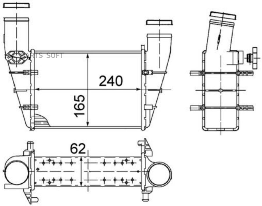 

Интеркулер Audi A4/A6, Vw Passat 1.8T/1.9Tdi 97-05