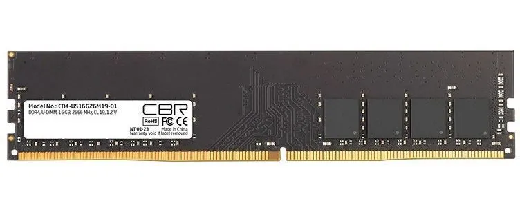 

Оперативная память Cbr (CD4-US16G26M19-01), DDR4 1x16Gb, 2666MHz