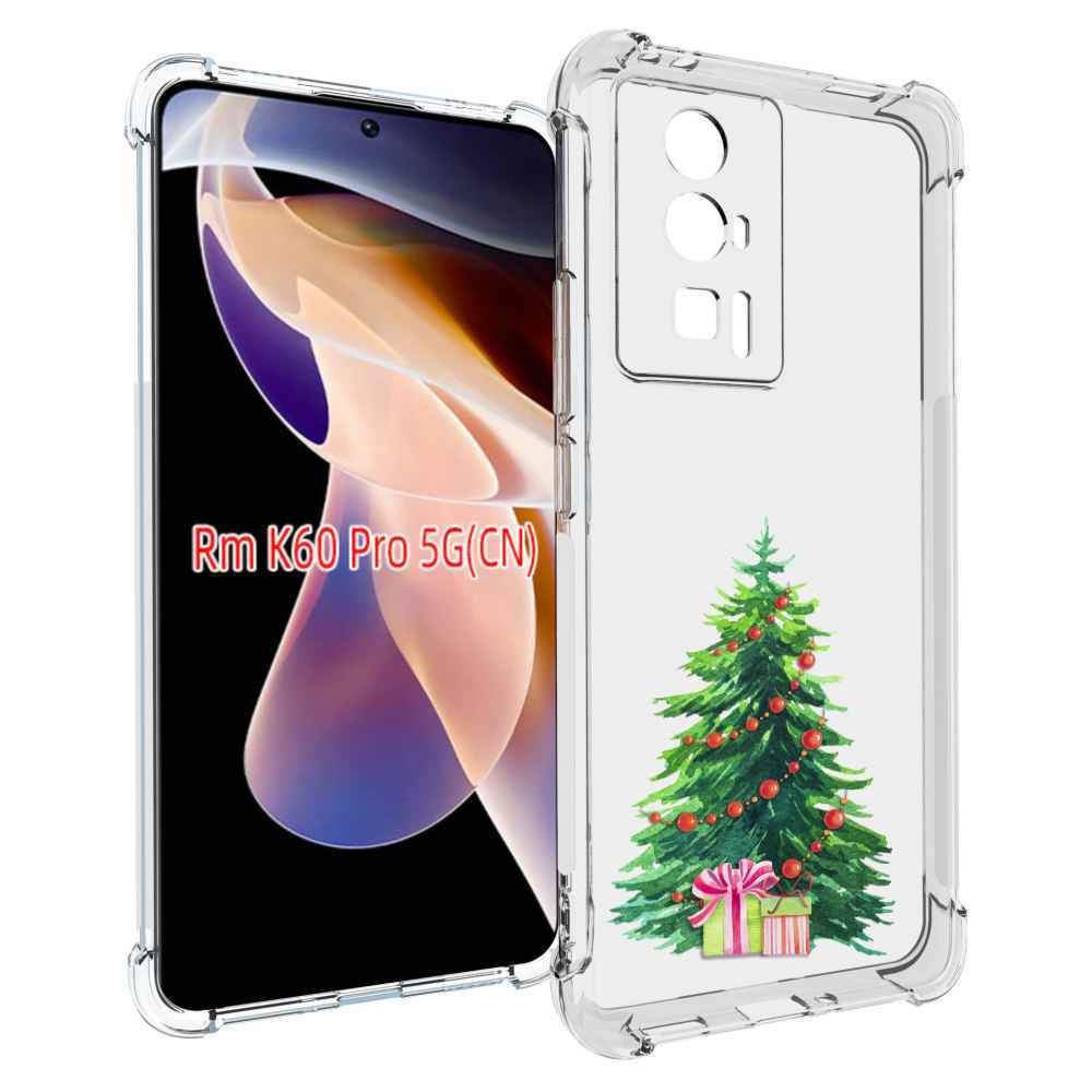 

Чехол MyPads Елка новогодняя с подарками акварель для Xiaomi Redmi K60 Pro, Прозрачный, Tocco