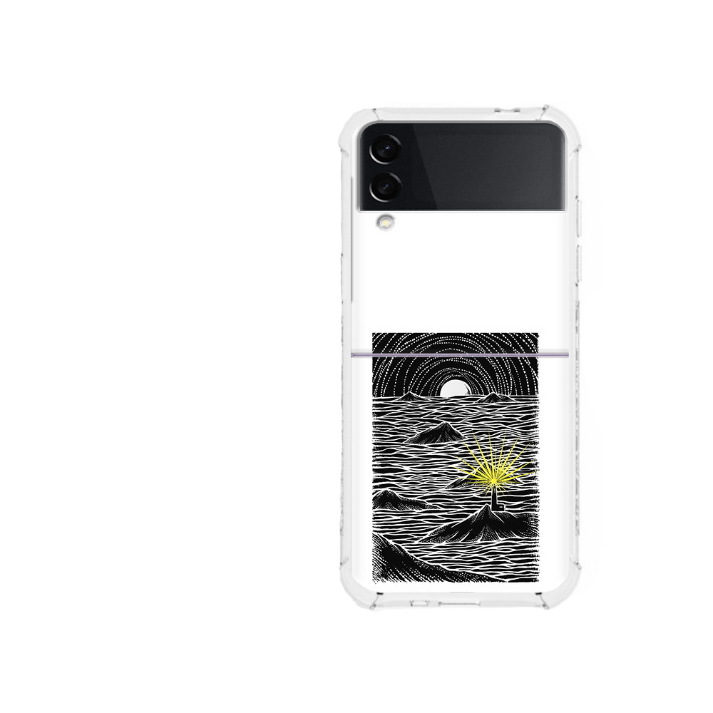 

Чехол MyPads Tocco для Samsung Galaxy Z Flip 3 маяк в черно белом море (PT226934.584.460), Прозрачный, Tocco