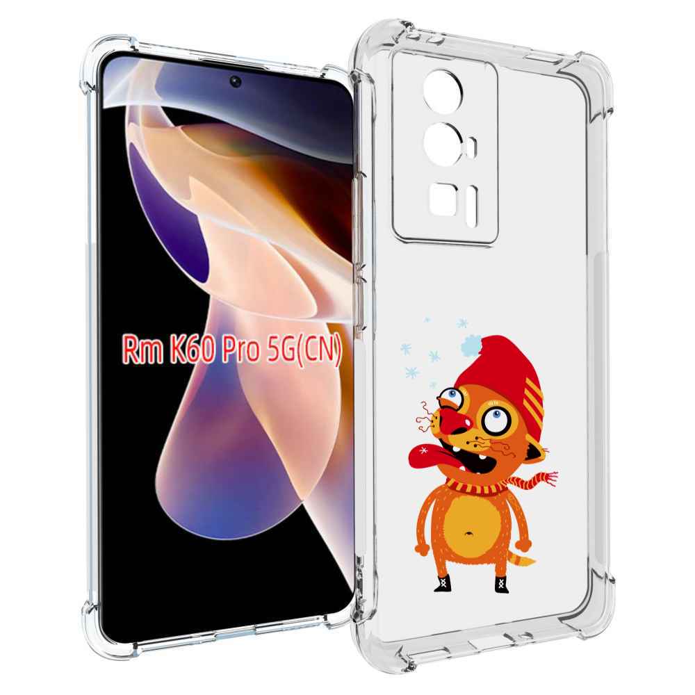 

Чехол MyPads Зимний кот для Xiaomi Redmi K60 Pro, Прозрачный, Tocco