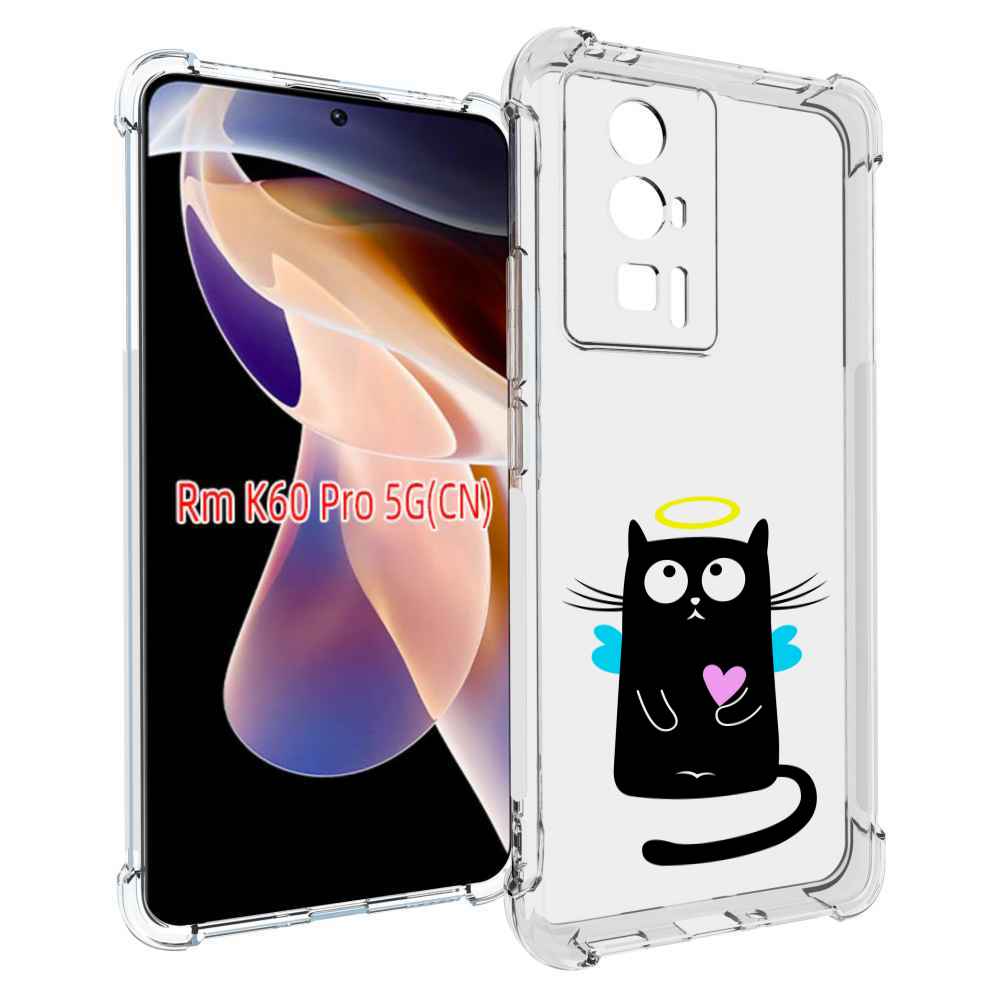 

Чехол MyPads Кот ангелок для Xiaomi Redmi K60 Pro, Прозрачный, Tocco