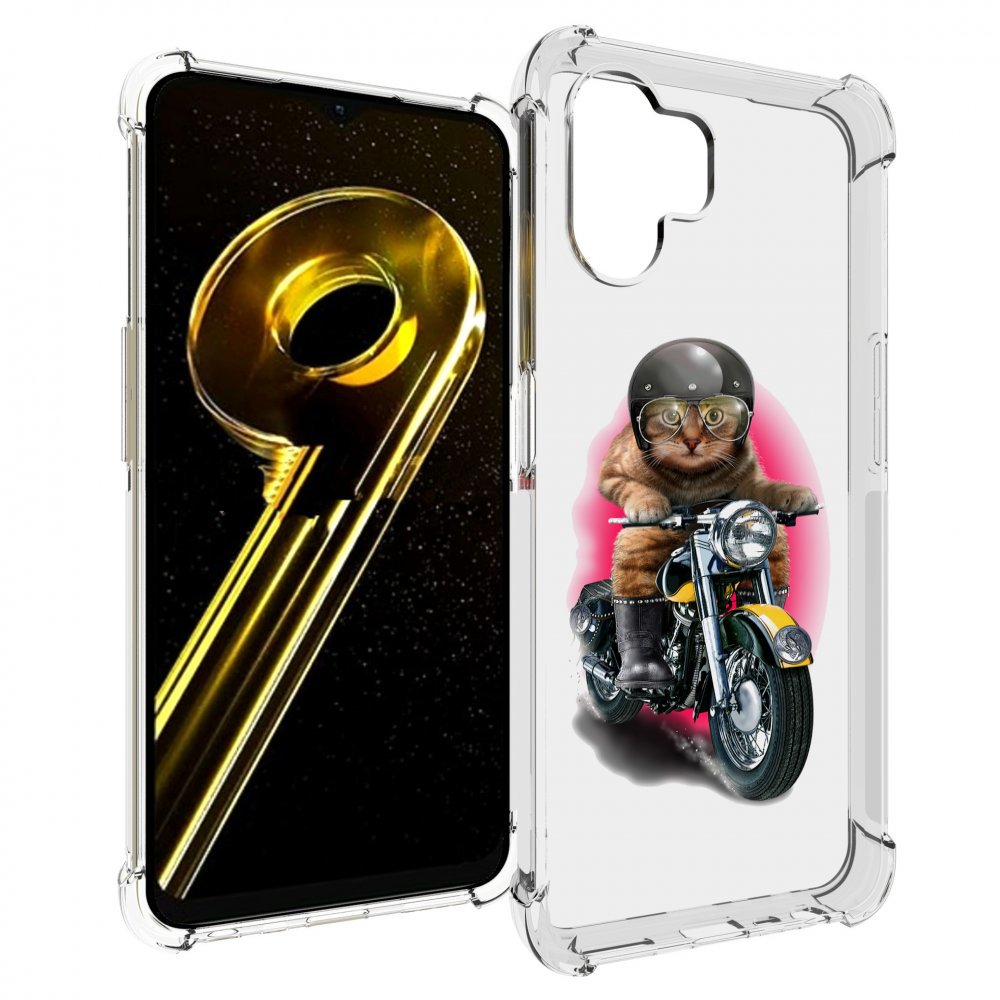 

Чехол бампер MyPads мото-кот для Realme 10 5G противоударный, Прозрачный, Tocco
