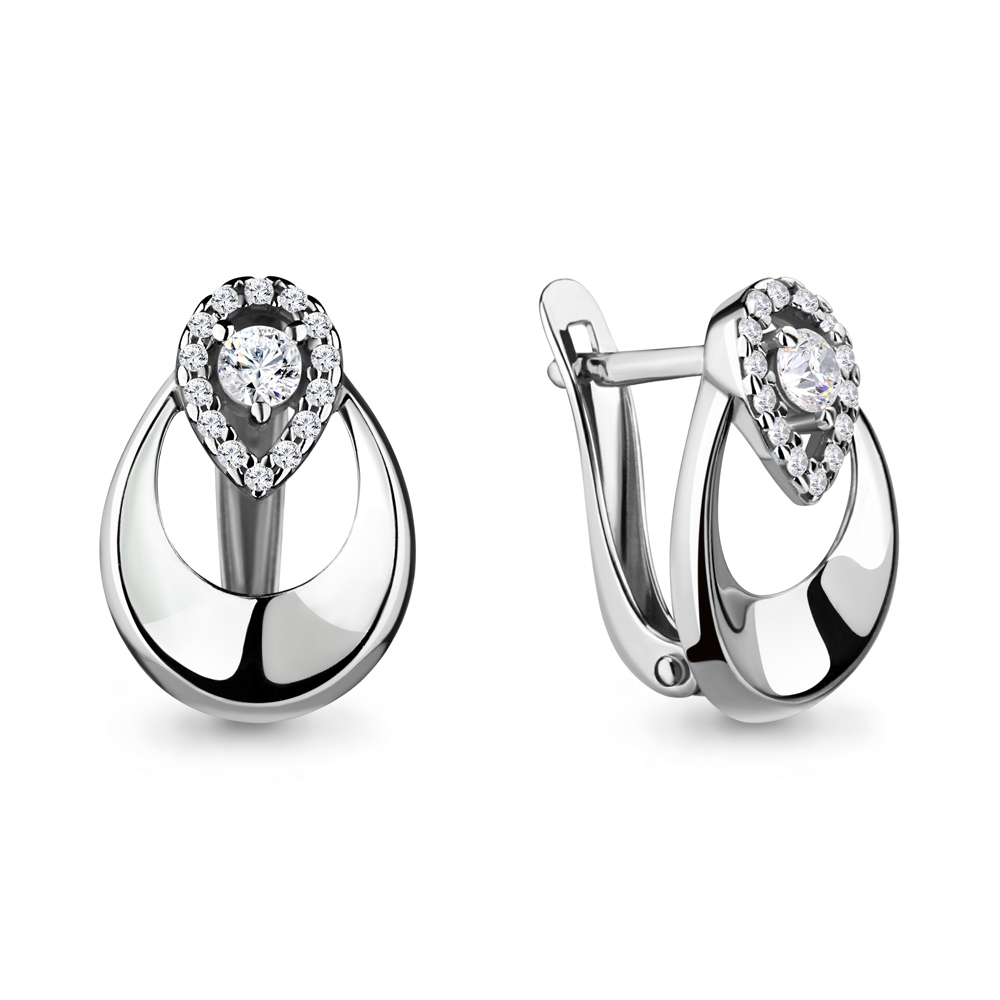 

Серьги из серебра с фианитом Aquamarine 46640А_925_р, 46640А_925_р
