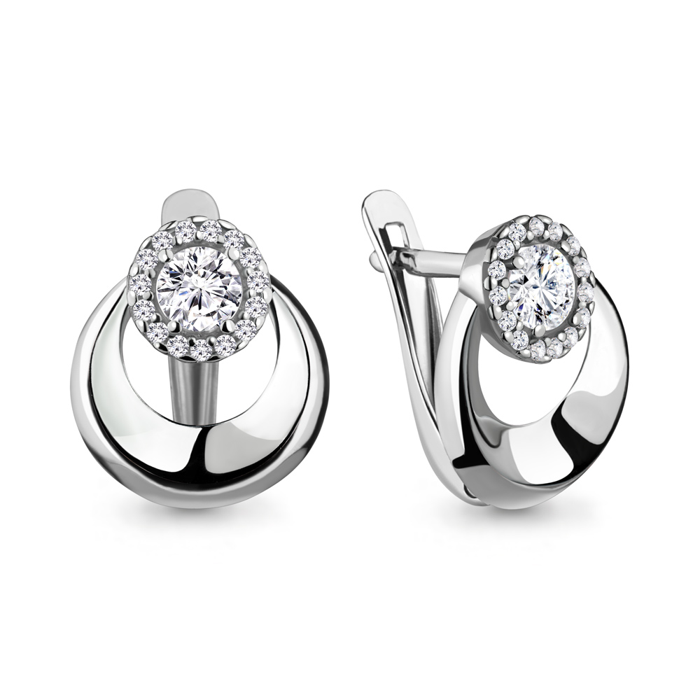 

Серьги из серебра с фианитом Aquamarine 46641А_925_р, 46641А_925_р