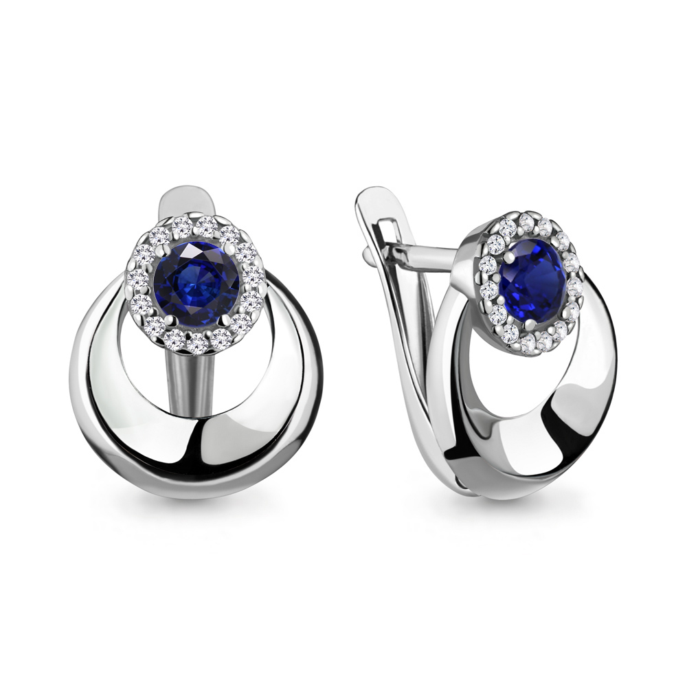 

Серьги из серебра с фианитом Aquamarine 46641Б_925_р, 46641Б_925_р