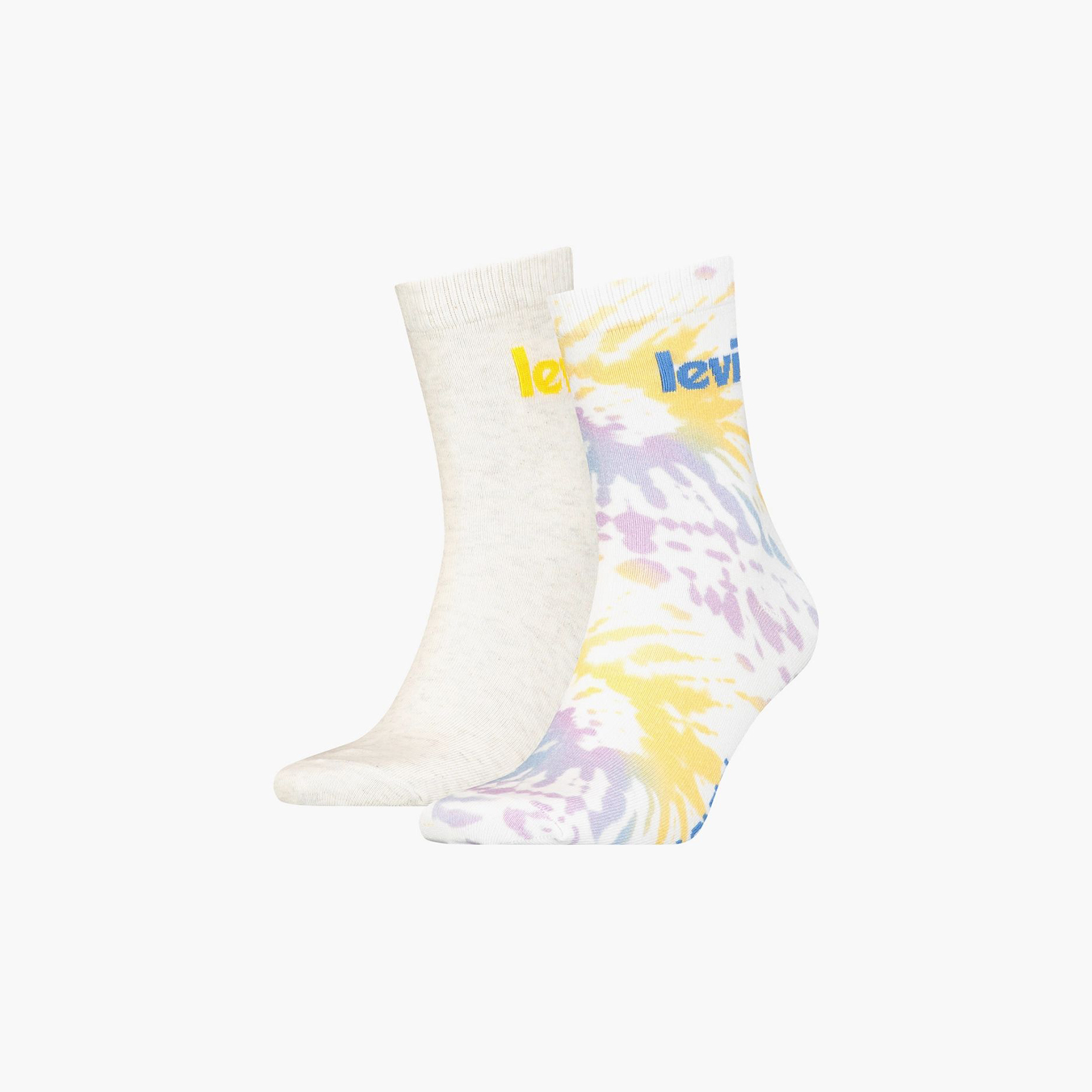 фото Носки унисекс levi's unisex owl tie dye short cut 2p socks разноцветные 39-43 ru