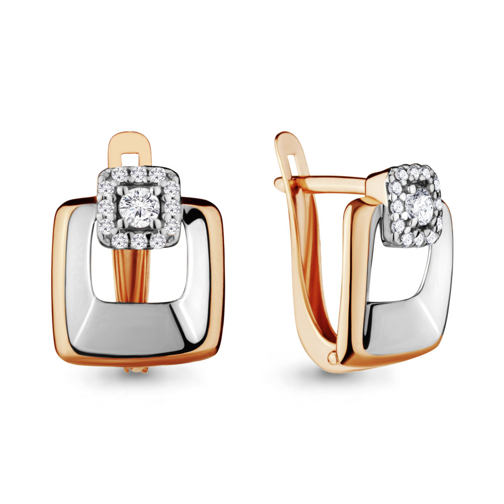 

Серьги из серебра с фианитом Aquamarine 46642А_925_з, 46642А_925_з