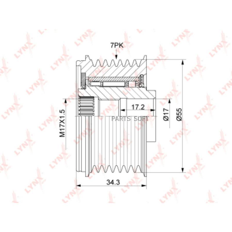 

Шкив генератора Nissan Np300 Navara/Pathfinder III/Qashqai / Qashqai +2 I 07>13 Lynx PA117